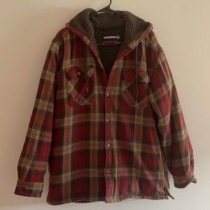 Wolverine sherpa lined flannel shirt jacket